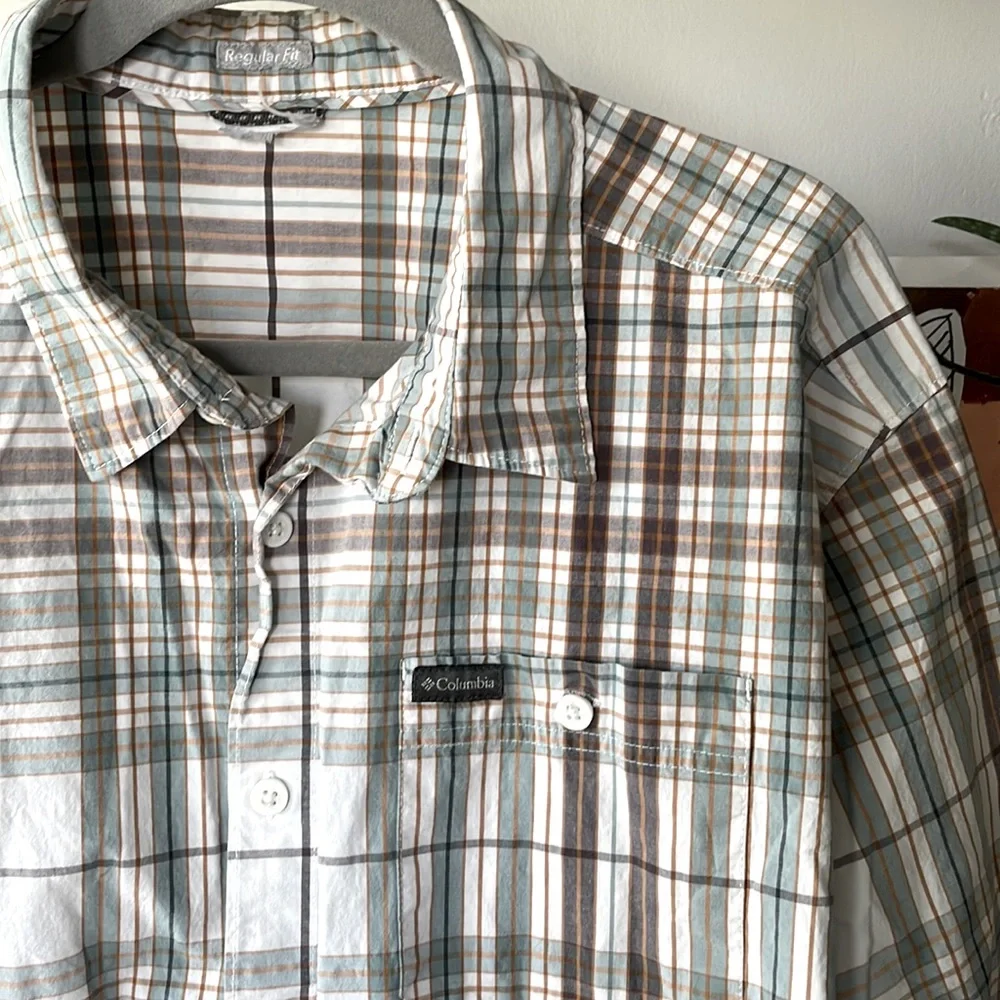 Columbia Men’s Plaid Button Down Shirt Sz Large